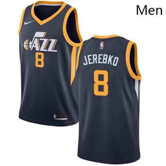 Mens Nike Utah Jazz 8 Jonas Jerebko Swingman Navy Blue Road NBA Jersey Icon Edition